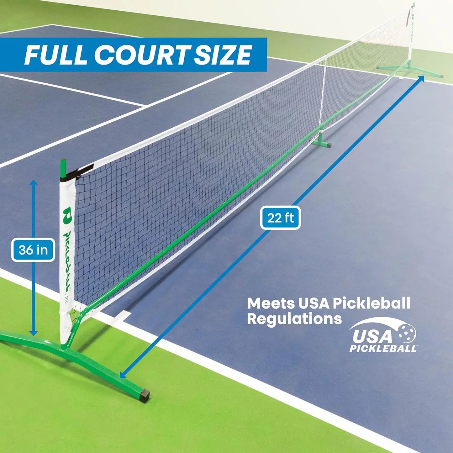 Tournament Pickleball Net - Portable Lightweight Steel Construction for Outdoor Play 3 Days Delivery